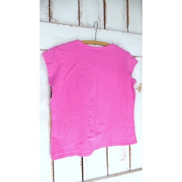 Pink Lilly Pulitzer vneck cap sleeve tshirt - Picture 5 of 5